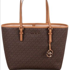 Michael Kors jet set travel medium brown tote